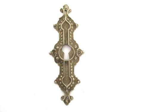 Vintage Metal Escutcheon, Keyhole Cover.