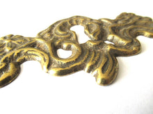 Brass Keyhole frame, Escutcheon, floral. Furniture hardware.