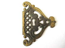 Vintage Brass Escutcheon. Keyhole Cover, Furniture applique, cabinet hardware.