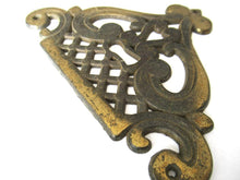 Vintage Brass Escutcheon. Keyhole Cover, Furniture applique, cabinet hardware.