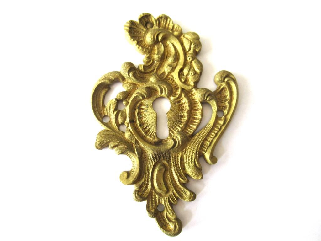 Antique Brass escutcheon, keyhole cover.