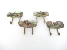 Set of 4 Vintage Horse Wall hooks, Equestrian Coat Hook.