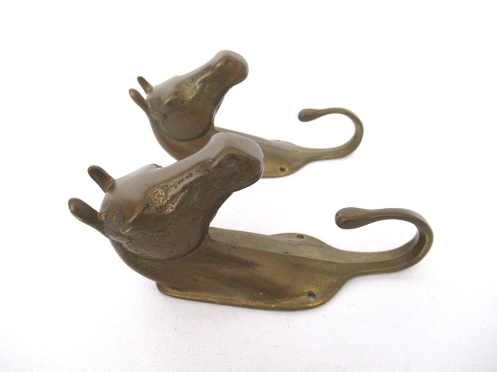 Set of 2 Solid Brass Horse Head Wall hooks, Coat hooks, Hanger, horse –  UpperDutch