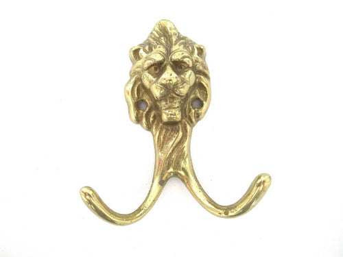 Lion Head Coat hook Wall hook Solid Brass. Decorative animal storage solution, coat hanger.