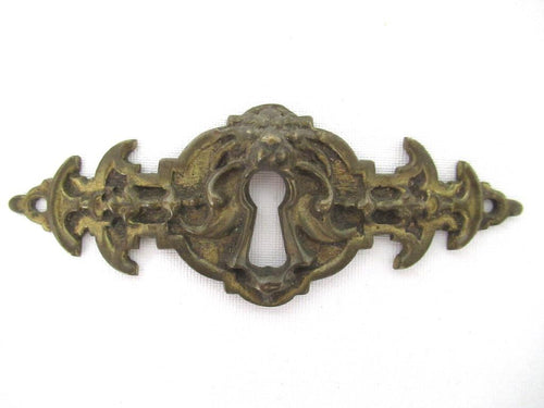 Antique Ornate Keyhole cover lion head, escutcheon, key hole, Empire, keyhole plate, solid brass.