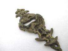 Antique Ornate Keyhole cover lion head, escutcheon, key hole, Empire, keyhole plate, solid brass.