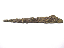 Antique Brass Embellishment with roses, flowers. Decoration mount, pediment, restoration supplies.