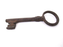 Large Antique Skeleton Key - Beautiful 5 inch antique metal key, shabby, rusty. Old Rusty Key.