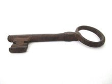Large Antique Skeleton Key - Beautiful 5 inch antique metal key, shabby, rusty. Old Rusty Key.