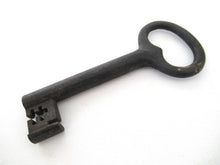 Large Antique Skeleton Key - Beautiful 4 inch antique metal key, shabby, rusty. Old Rusty Key.