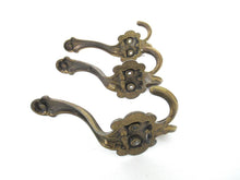 Set of 3 vintage brass plated Wall hooks.