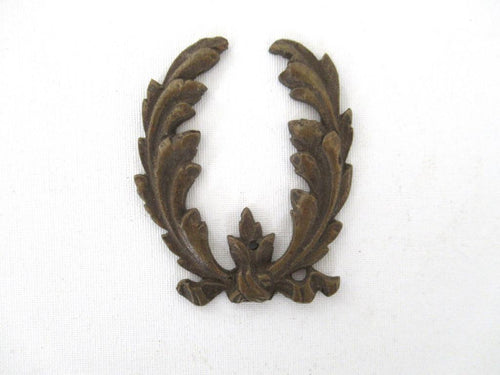Authentic Brass Wreath applique, Furniture Hardware. Empire embellishment. Restoration supply.