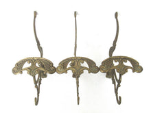 Brass Ornate Victorian style wall hooks, Large Coat Hooks.