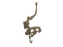 Brass Ornate Victorian style wall hooks, Large Coat Hooks.