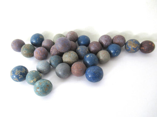 Marbles, Set of 30 Antique Clay Marbles.