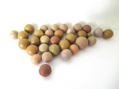 Marbles, Set of 30 Antique Clay Marbles.