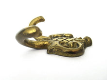 1 (ONE) Small Wall hook, Antique Coat hook, Towel hook, Kitchen hook, Solid brass.
