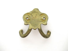 1 (ONE) Small Wall hook, Antique Coat hook, Towel hook, Kitchen hook, Solid brass.