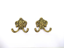 1 (ONE) Small Wall hook, Antique Coat hook, Towel hook, Kitchen hook, Solid brass.