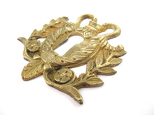 Brass Escutcheon Swan, Keyhole Cover, Bird, Laurel.