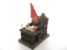 Gnome reading by candlelight, Classic Gnomes 'Rien' Gnome figurine after a design by Rien Poortvliet.