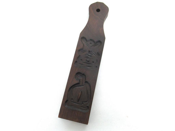 Wooden cookie mold, Dutch Folk Art, windmill, ship, speculaas plank, springerle.