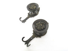 Set of 2 Vintage Ornate Wall hooks, Floral Coat Hook, Victorian Style, Made in Italy Brev.