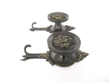 Set of 2 Vintage Ornate Wall hooks, Floral Coat Hook, Victorian Style, Made in Italy Brev.