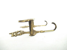 Set of 2 Wall hooks, Brass Ornate Victorian style hooks.