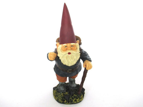 Gnome statue with basket, Gnome after a design by Rien Poortvliet, David the Gnome.