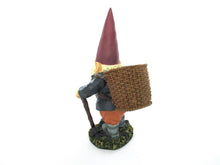 Gnome statue with basket, Gnome after a design by Rien Poortvliet, David the Gnome.