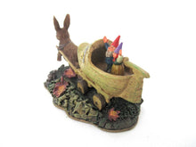 Gnome figurine 'Sailing away' David the Gnome, Rien poortvliet, wooden shoe, rabbit.