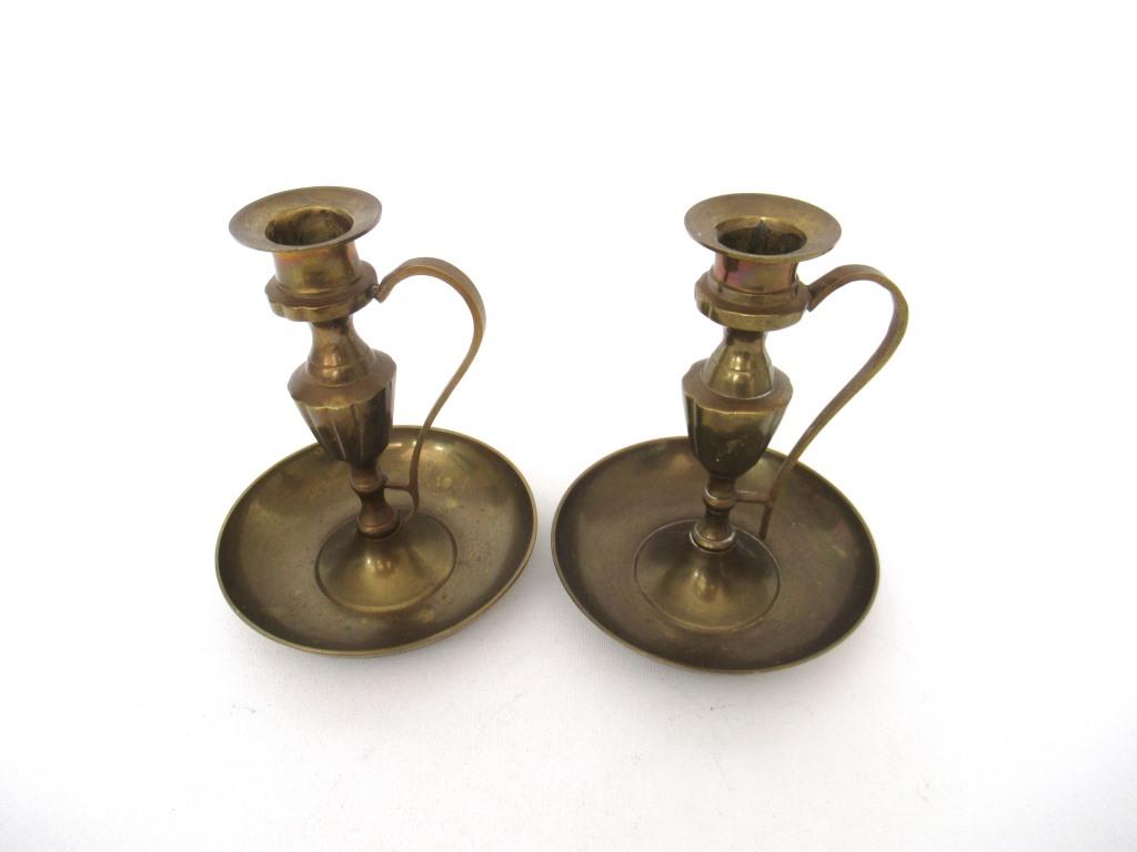 Vintage brass candle holders