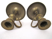 Set of 2 Brass Candle Holders with handle - Candlestick.