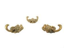 Set of 3 Small Wall hooks, Antique Coat hook, Towel hook, Kitchen hooks, Solid brass.