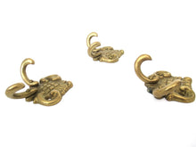 Set of 3 Small Wall hooks, Antique Coat hook, Towel hook, Kitchen hooks, Solid brass.