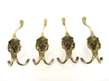 Set of 4 Lion hooks Solid Brass Lion Head Wall hook - Coat hooks. Decorative animal storage solution, coat hangers.