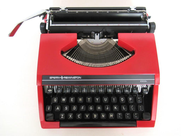 Sperry Remington Idool Typewriter, QWERTY keyboard. Working red typewriter. Retro office decor, desk decor.