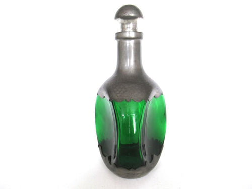 Pewter Glass Decanter / Bottle with Stopper, Daalderop Royal Holland.