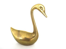 Set of 3 Vintage Solid Brass Swans.