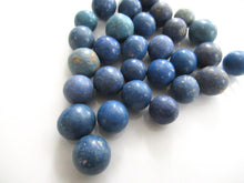 Set of 30 Antique Clay Blue Marbles.