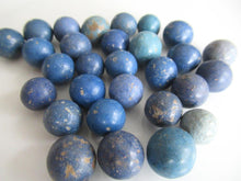 Set of 30 Antique Clay Blue Marbles.