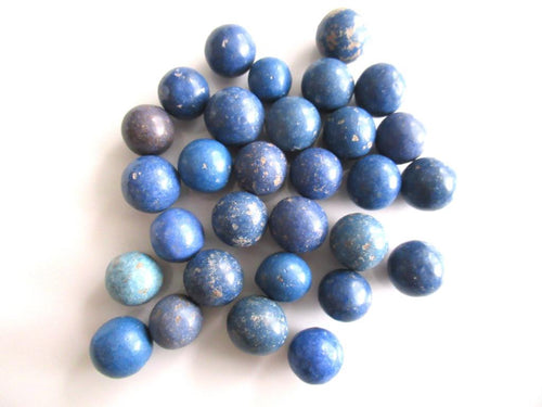 Set of 30 Antique Clay Blue Marbles.
