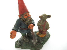 'Al with Mouse' Gnome with shovel and mouse figurine. Part of the 2001 Classic Gnomes series designed by Rien Poortvliet