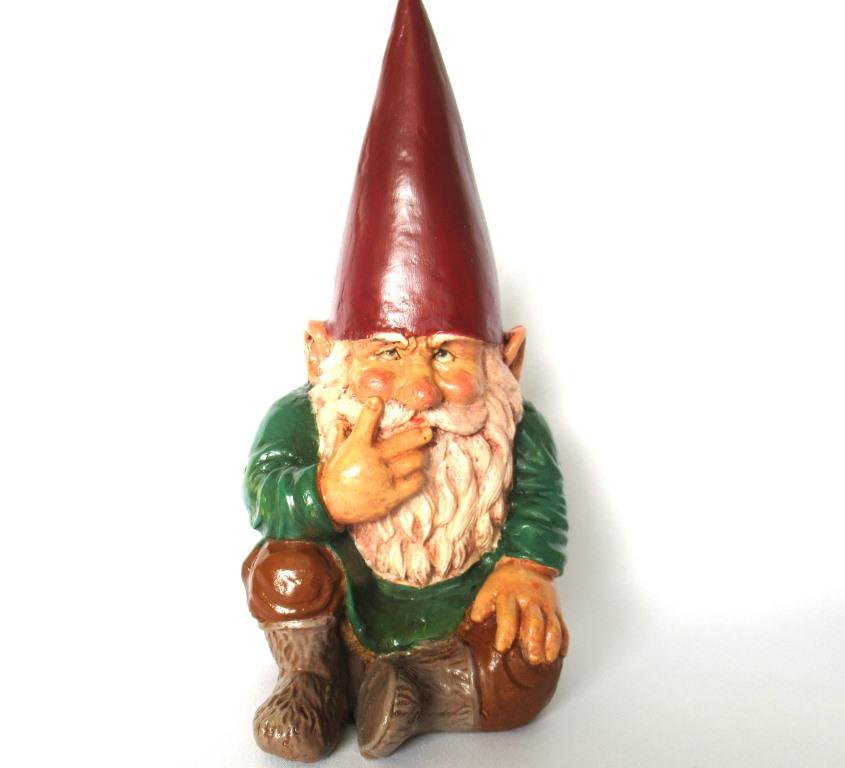 Garden Gnome, Sitting Gnome after a design by Rien Poortvliet, David the Gnome, Garden Gnome.