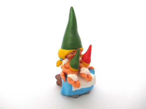 Gnome figurine, Breastfeeding Gnome, after a design by Rien Poortvliet, Brb Gnome, Lisa the Gnome.