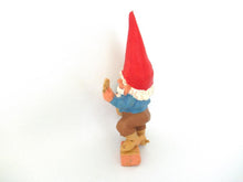 Banjo playing gnome. After a design by Rien Poortvliet, Brb collectible pocket, miniature garden gnome.