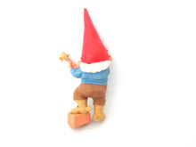 Banjo playing gnome. After a design by Rien Poortvliet, Brb collectible pocket, miniature garden gnome.