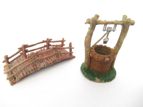 Gnome Decoration, Water well and a Bridge, Startoys, Rien Poortvliet, BRB collectibles, David el gnomo.