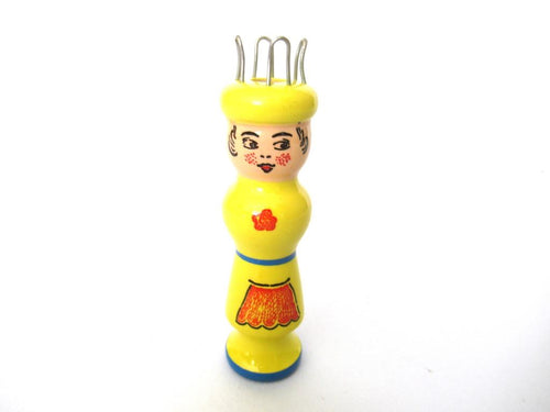 Knitting Nancy, Vintage Wooden Knitting Doll, French Knitting, Bobbin Doll, Sewing supply.